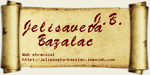 Jelisaveta Bažalac vizit kartica